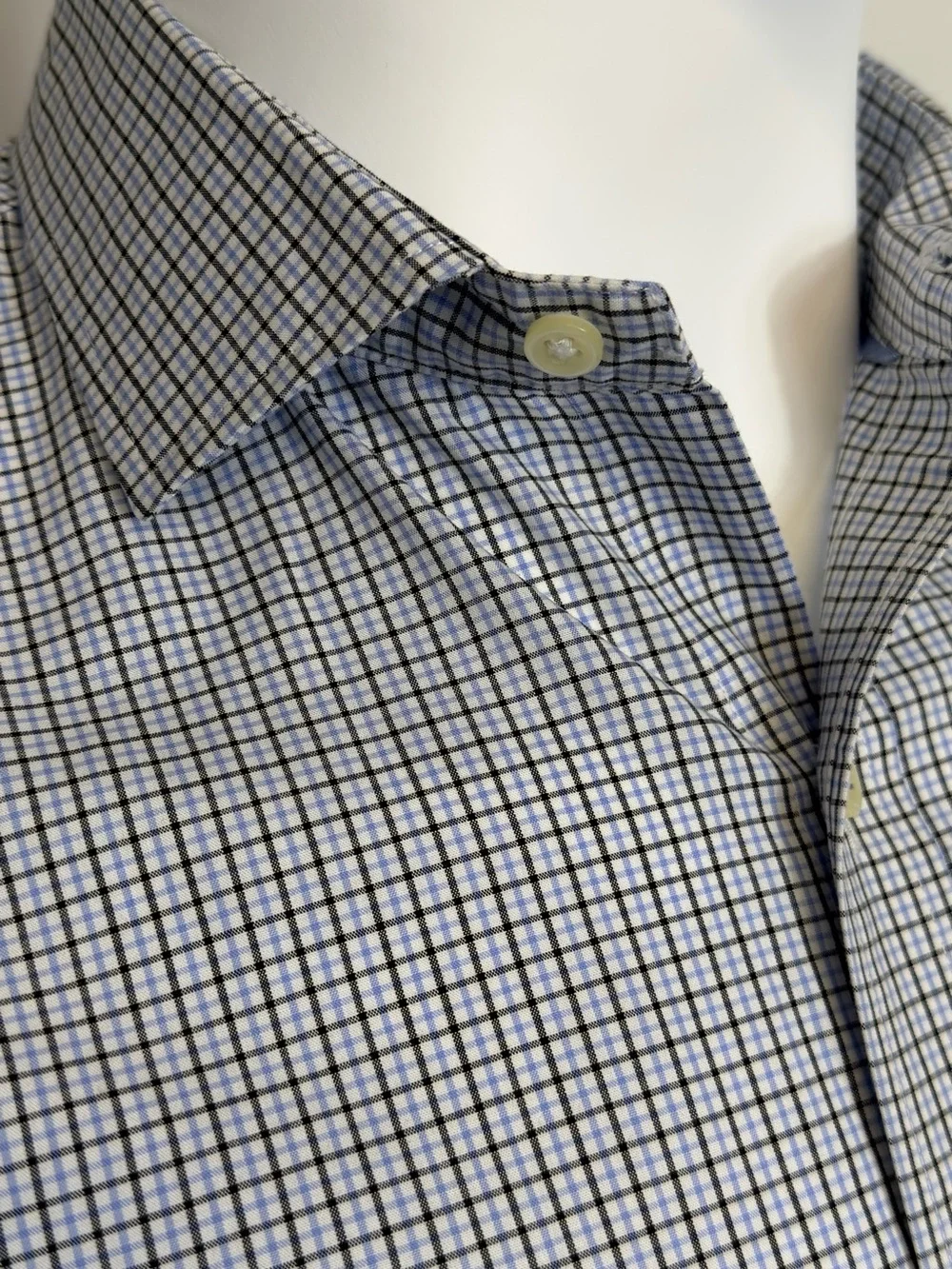 Polo Ralph Lauren XL Non-Iron Dress Shirt Blue Check Classic Fit